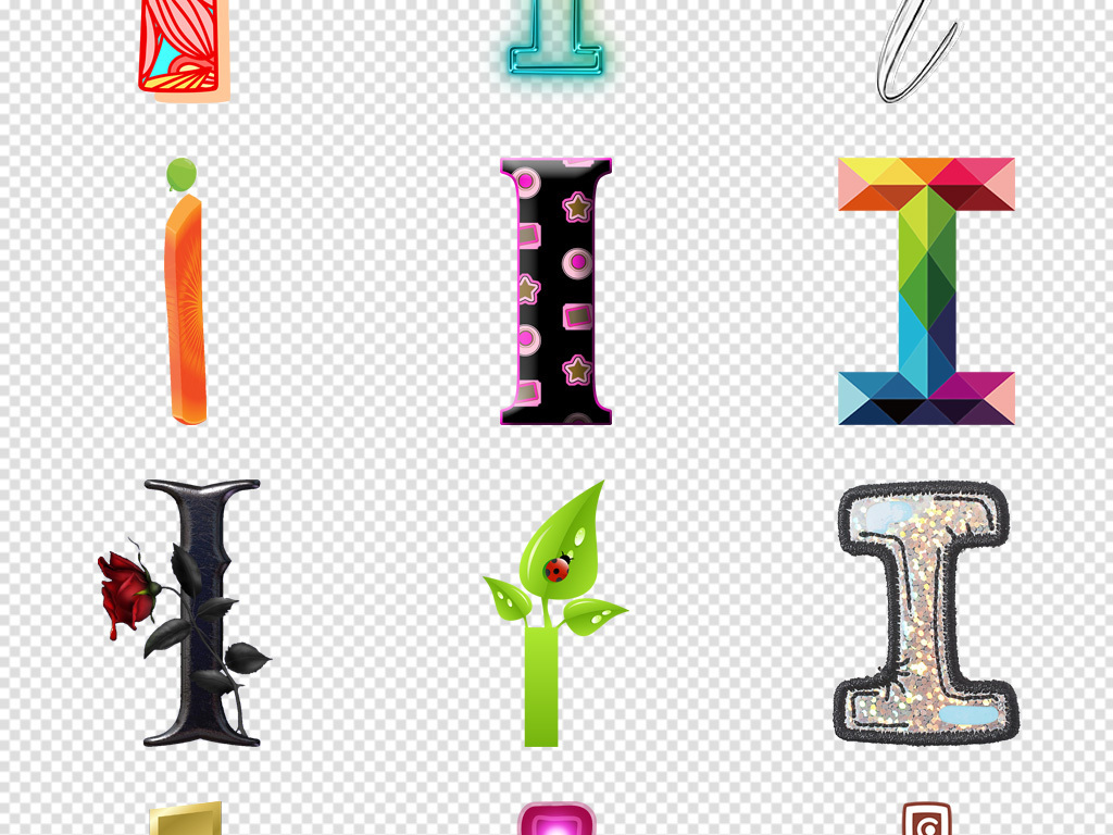 免抠元素 标志丨符号 图标 > 时尚艺术字母i图标png免抠素材 素材图片