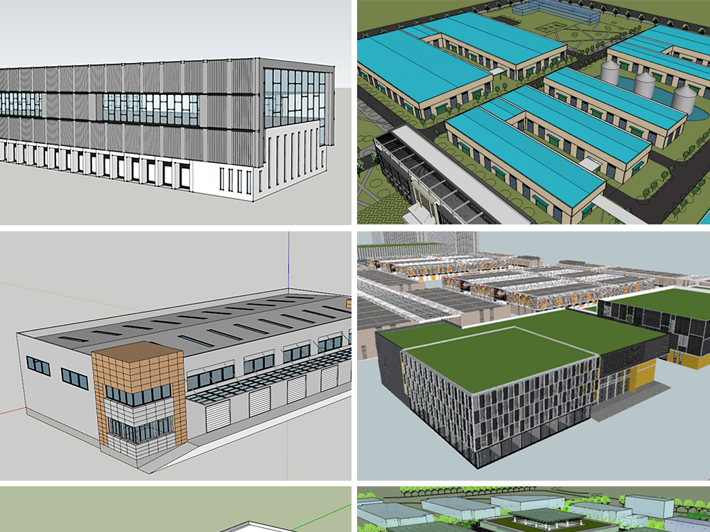 倉庫倉儲物流園建築su模型