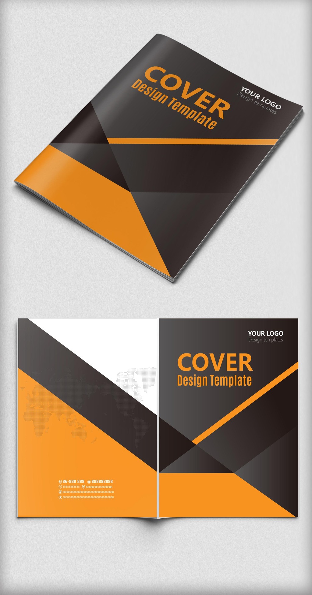 时尚黑色企业宣传册封面设计图片素材(ai格式)下载_企业画册(封面)